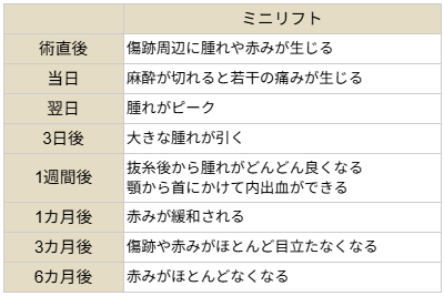 ミニリフト経過