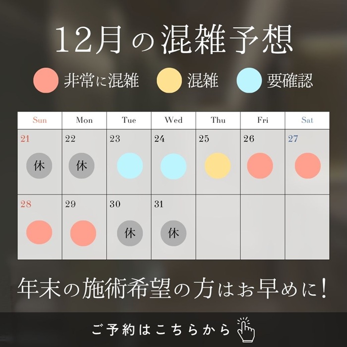 年末の混雑予報